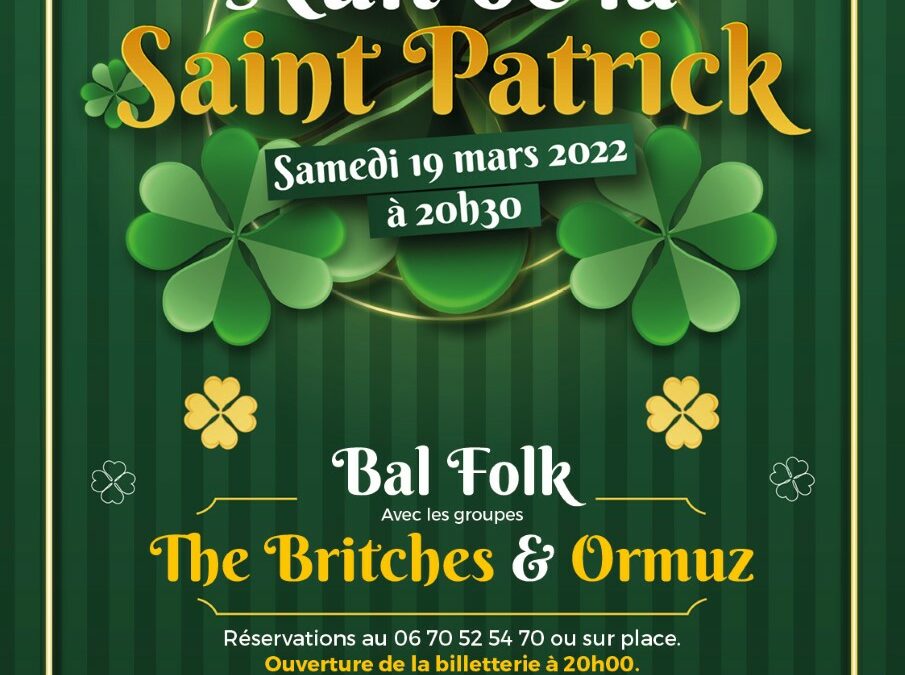 Concert « NUIT DE LA ST-PATRICK » – 19/03/2022