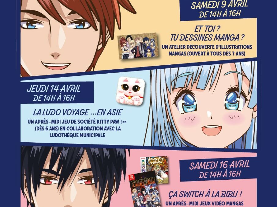 Le mois du Manga à la bibliothèque municipale – du 05/04 au 30/04 2022