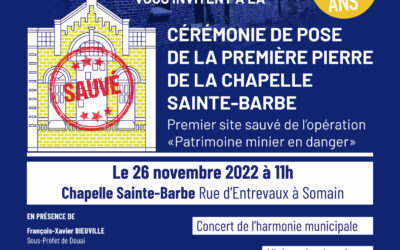 INVITATION – Chapelle Sainte-Barbe – Cérémonie de pose de la première pierre – 26 nov. 2022