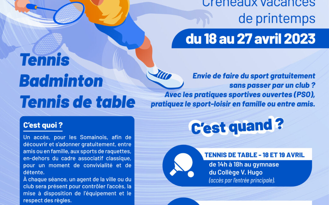 Pratiques Sportives Ouvertes – 18 au 27 avril 2023