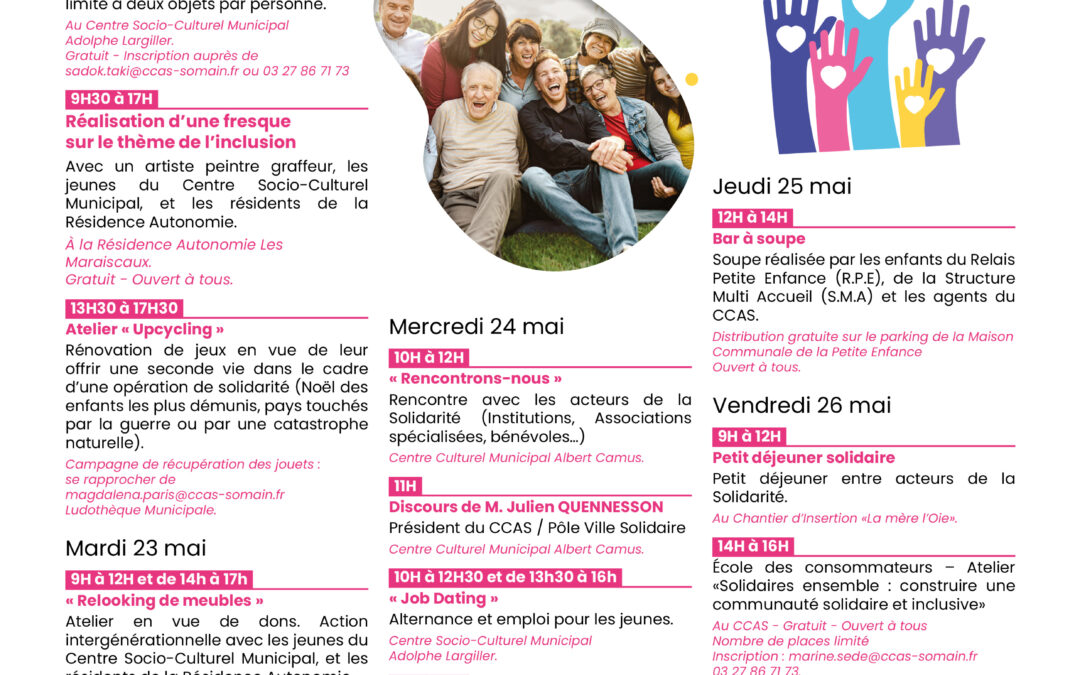 Programme de la semaine de la solidarité – 22 au 27 mai 2023