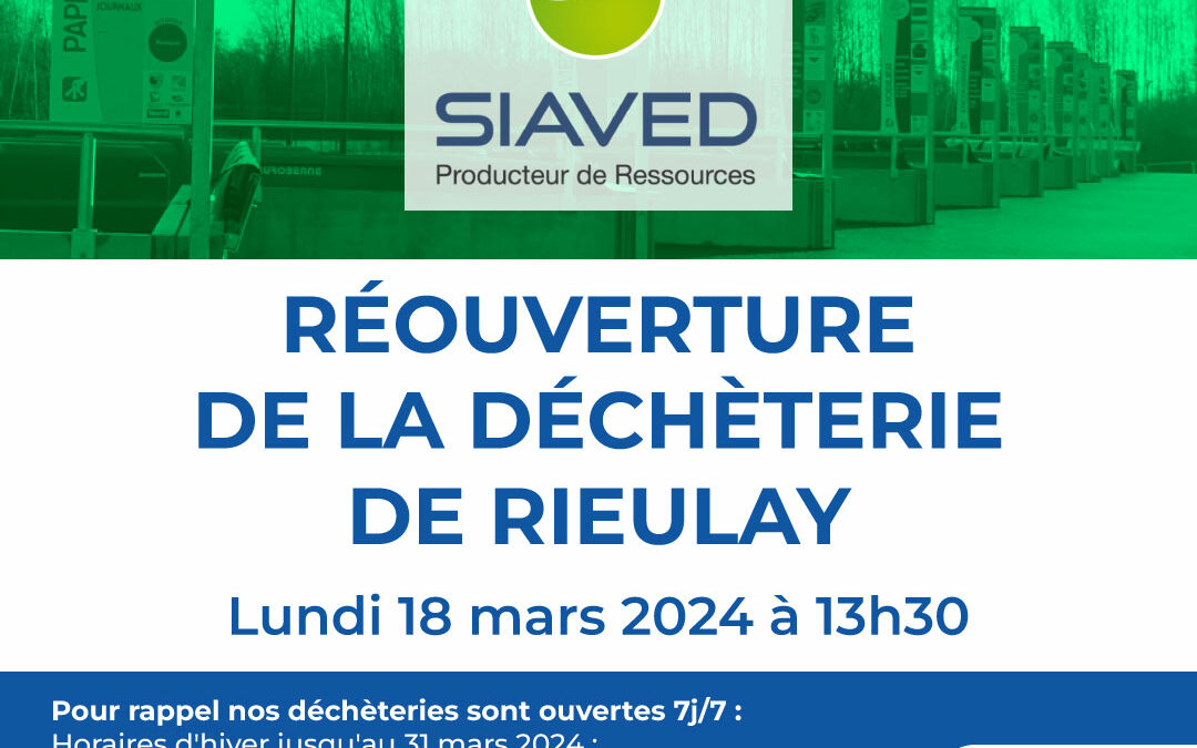 Communication SIAVED – déchèterie Rieulay