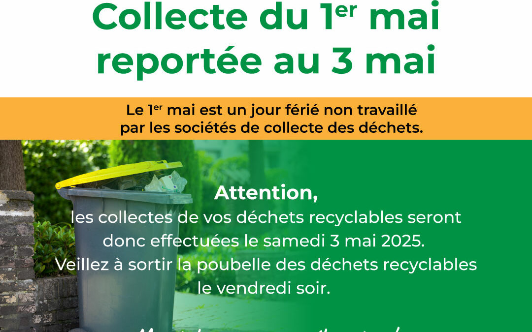 Infos collectes déchets – 1er mai 2025
