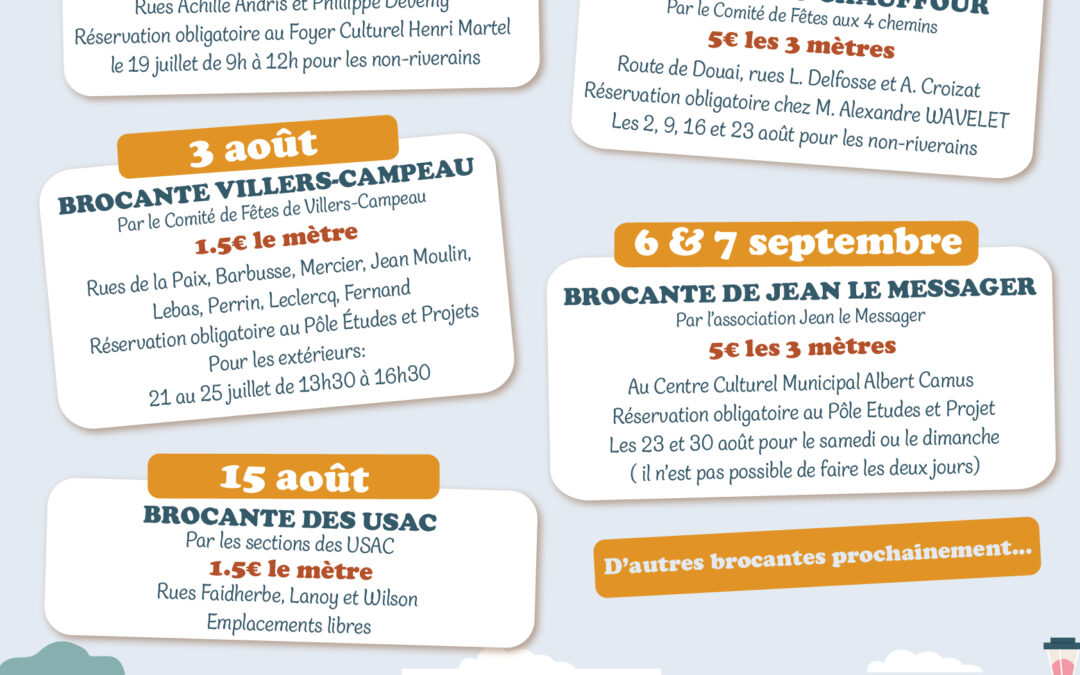 Agenda des brocantes – été 2025