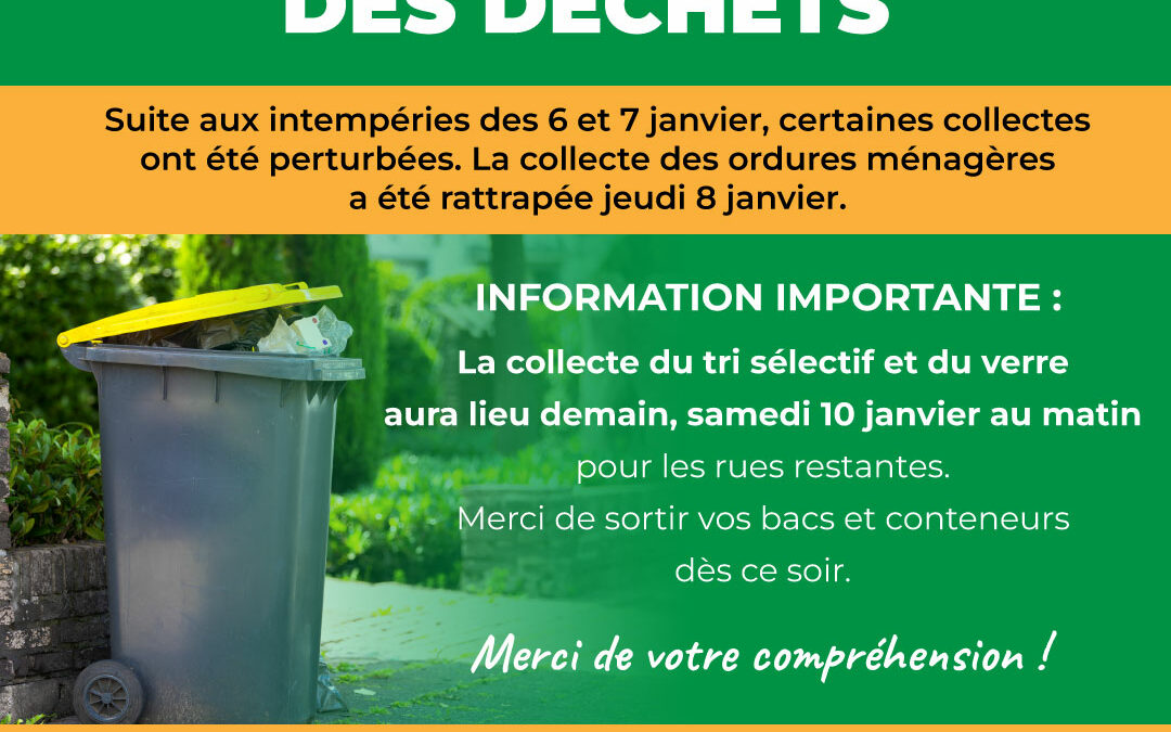 Infos collecte des déchets (9 janvier 2026)