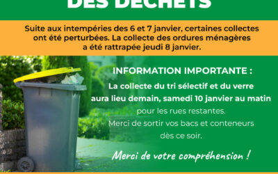 Infos collecte des déchets (9 janvier 2026)