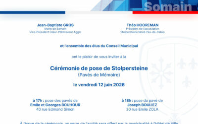 Cérémonie de pose de Stolpersteine (Pavés de Mémoire) à Somain – 12 juin